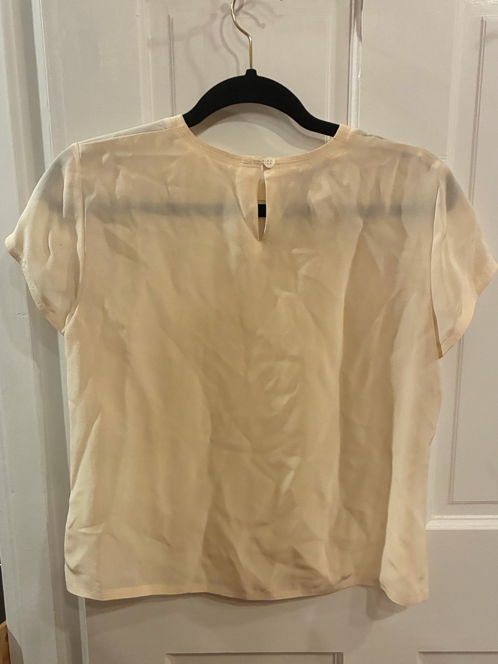 Jones New York Cream Short-Sleeve Keyhole Blouse